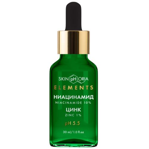 Скинфория Сыворотка для лица с ниацинамидом и цинком Niacinamide Zinc Serum, 30 мл (SkinpHoria, Elements)