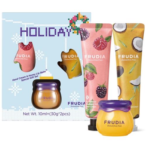 Фрудиа Подарочный набор Holiday (крем для рук 2х30 г + бальзам для губ 10 г) (Frudia, Уход за руками)