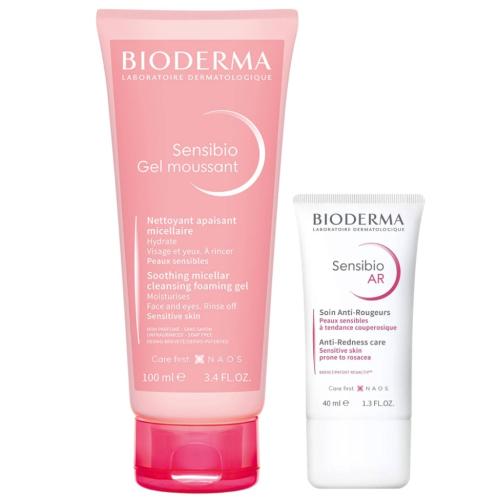 Биодерма Набор для лица (очищающий гель 100 мл + крем 40 мл) (Bioderma, Sensibio)