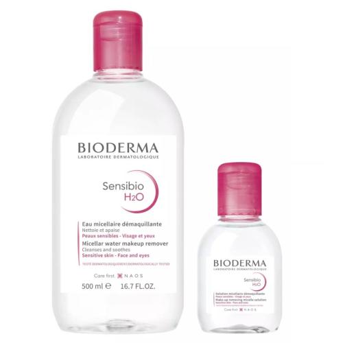 Биодерма Набор для лица (мицеллярная вода 100 мл + мицеллярная вода 500 мл) (Bioderma, Sensibio)