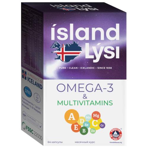 Лиси Комплекс «Омега-3 1000 мг и мультивитамины 645 мг», 64 капсулы (Lysi, )