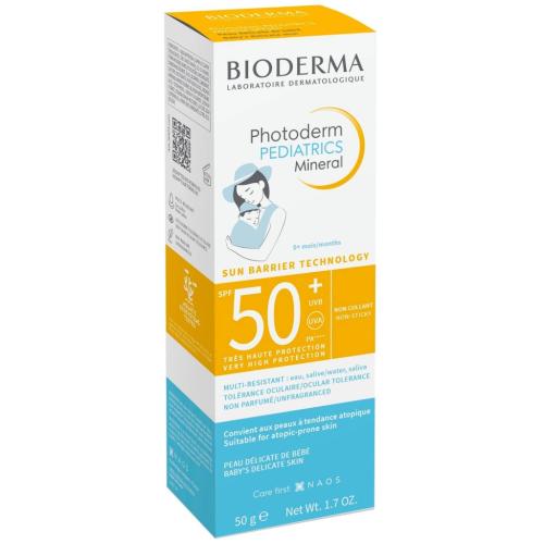 Биодерма Солнцезащитный детский крем для лица и тела  Pediatrics Mineral SPF50+, 50 мл (Bioderma, Photoderm), фото-2