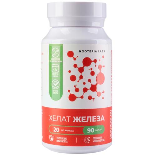 Ноотериа Лабс Железо хелат Pro, 90 капсул х 20 мг (Nooteria Labs, )