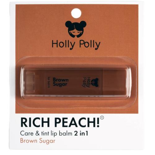 Холли Полли Оттеночный бальзам для губ Rich Peach! Brown Sugar коричнево-персиковый, 4,9 г (Holly Polly, Care & Tint Lip)