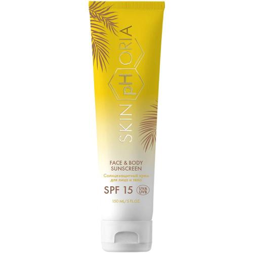 Скинфория Солнцезащитный крем для лица и тела SPF15 Face &amp; Body Sunscreen 150 мл (SkinpHoria, Sun)