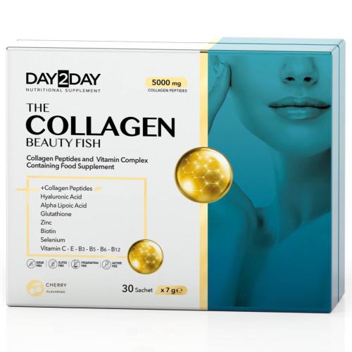 Дэй Ту Дэй Комплекс Collagen Beauty Fish 5000 мг со вкусом вишни, 30 саше (Day2Day, )