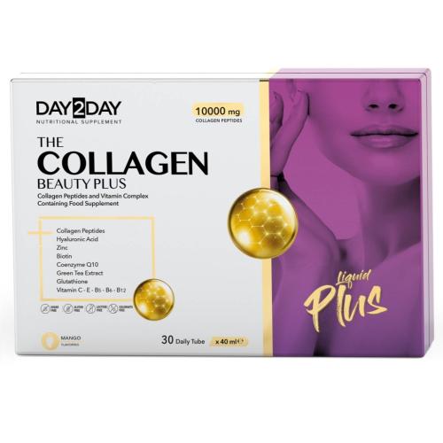 Дэй Ту Дэй Комплекс Collagen Beauty Plus 1000 мг со вкусом манго, тубы 30 доз х  40 мл (Day2Day, )