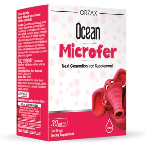 Орзакс Оушен Железо в жидкой форме Microfer Drop со вкусом вишни, 30 мл (Orzax Ocean, )