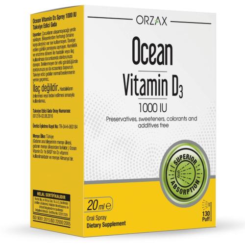 Орзакс Оушен Витамин Д3 1000 МЕ спрей, 20 мл (Orzax Ocean, )