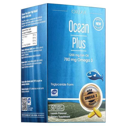 Орзакс Оушен Рыбий жир омега-3 780 мг Plus, 50 капсул (Orzax Ocean, )