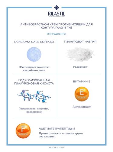 Риластил Антивозрастной крем против морщин для контура глаз и губ, 15 мл (Rilastil, Multirepair), фото-3