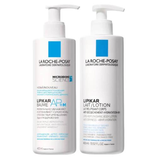 Ля Рош Позе Набор для лица и тела (бальзам 400 мл + молочко 400 мл) (La Roche-Posay, Lipikar)