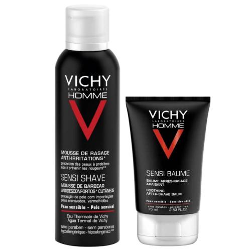 Виши Набор для бритья: пена 200 мл + бальзам 75 мл (Vichy, Vichy Homme)