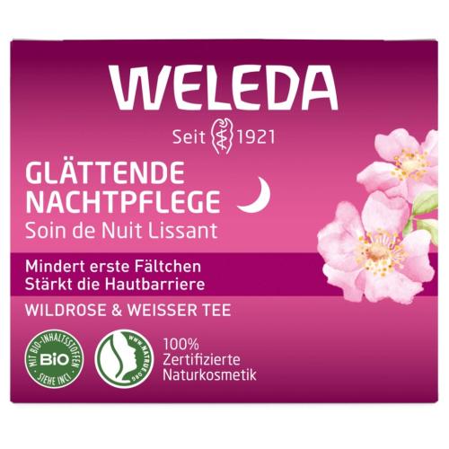 Веледа Разглаживающий ночной крем для лица, 40 мл (Weleda, Розовая линия)