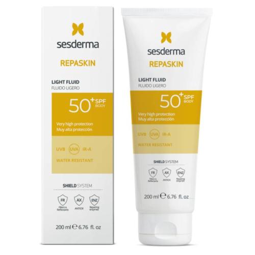 Сесдерма Солнцезащитный водостойкий флюид для тела Light Fluid SPF50+, 200 мл (Sesderma, Repaskin)