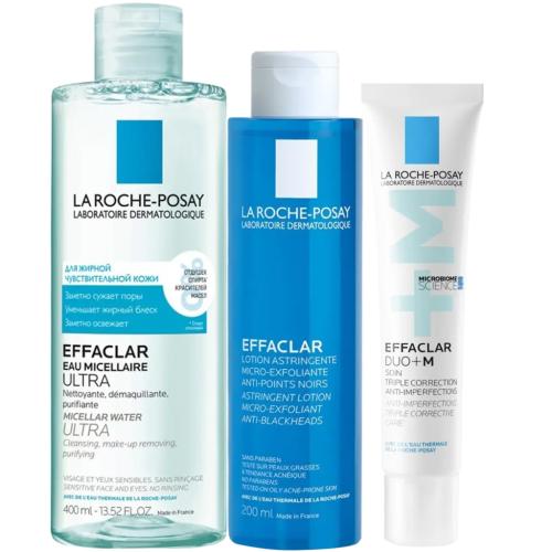Ля Рош Позе Программа Effaclar очищение и основной уход: мицеллярная вода 400 мл + лосьон 200 мл + крем-гель 40 мл (La Roche-Posay, Effaclar), фото-3