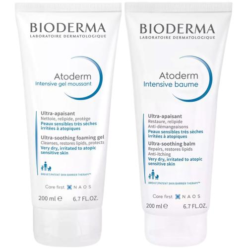 Биодерма Программа Atoderm очищение и основной уход: гель Intensive 200 мл + бальзам Intensive 200 мл (Bioderma, Atoderm), фото-3