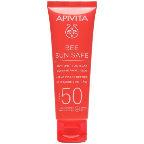 Апивита Солнцезащитный крем для лица против старения и пигментации SPF50 с морскими водорослями и прополисом, 50 мл (Apivita, Bee Sun Safe)