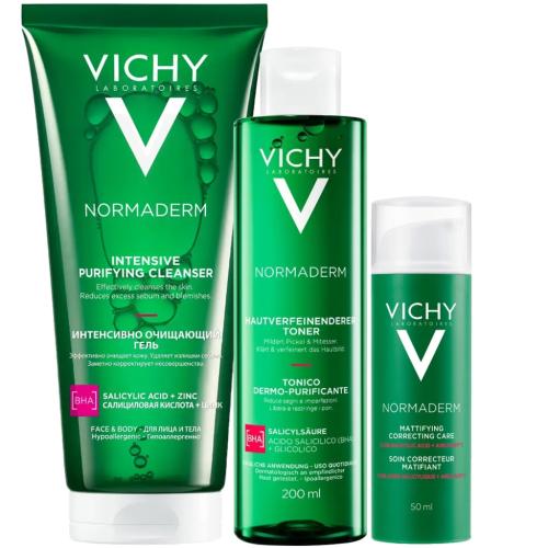 Виши Программа Normaderm очищение и  основной уход: гель 200 мл + лосьон 200 мл + крем  50 мл (Vichy, Normaderm), фото-3