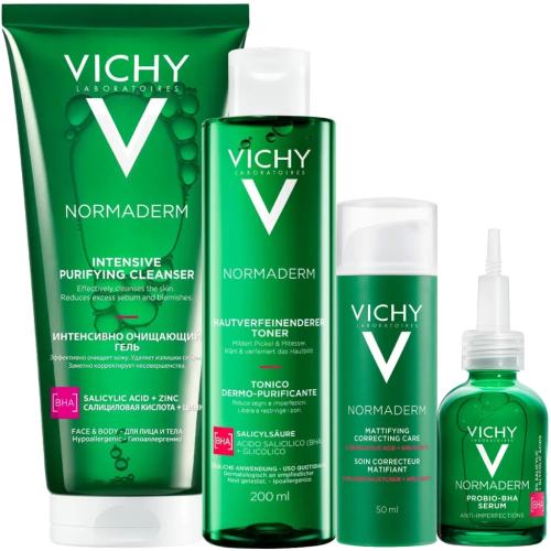 Виши Программа Normaderm комплексный уход: гель 200 мл + лосьон 200 мл + крем  50 мл + сыворотка 30 мл (Vichy, Normaderm), фото-3