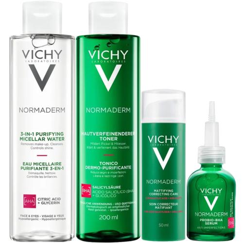 Виши Программа Normaderm комплексный уход: мицеллярный лосьон 200 мл + лосьон для сужения пор 200 мл + крем  50 мл + сыворотка 30 мл (Vichy, Normaderm), фото-3