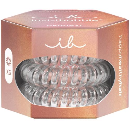 Инвизибабл Резинка-браслет для всех типов волос Premium Crystal Clear, 3 шт (Invisibobble, Original), фото-3