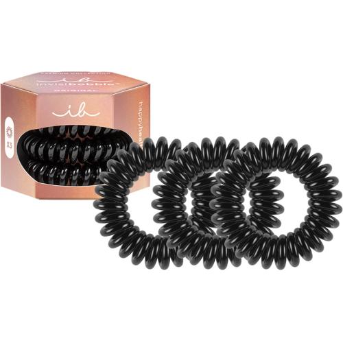 Инвизибабл Резинка-браслет для всех типов волос Premium True Black, 3 шт (Invisibobble, Original)