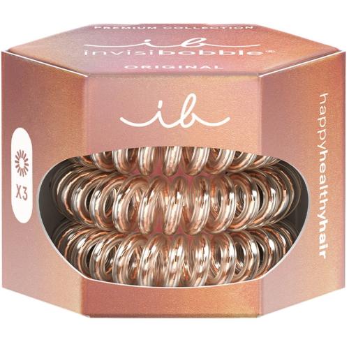 Инвизибабл Резинка-браслет для всех типов волос Premium Bronze Me Pretty, 3 шт (Invisibobble, Original), фото-3