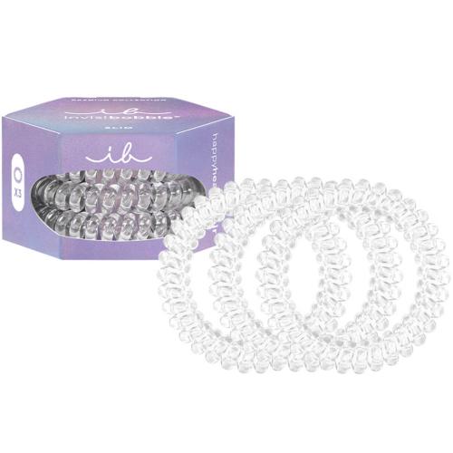 Инвизибабл Резинка-браслет для всех типов волос Premium Crystal Clear, 3 шт (Invisibobble, Slim)