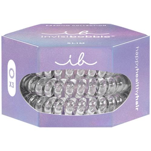 Инвизибабл Резинка-браслет для всех типов волос Premium Crystal Clear, 3 шт (Invisibobble, Slim), фото-3