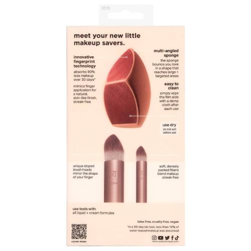 Реал Техникс Набор кистей и спонж для макияжа Makeupsaver Sponge + Brush Trio (Real Techniques, Set), фото-4