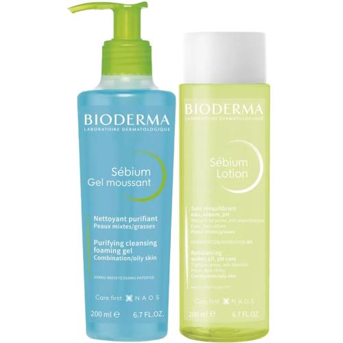 Биодерма Программа Sebium очищение: гель 200 мл + лосьон 200 мл (Bioderma, Sebium), фото-3