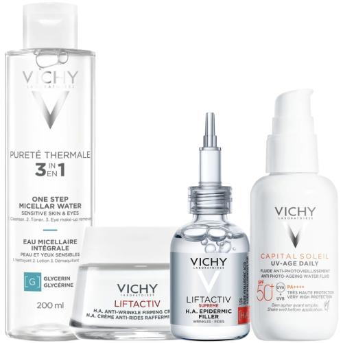 Виши Программа Liftactiv Supreme комплексный уход: мицеллярная вода 200 мл + крем для сухой кожи 50 мл + сыворотка 30 мл + флюид SPF50+ 40 мл (Vichy, Liftactiv), фото-3
