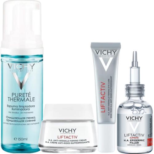 Виши Программа Liftactiv Supreme комплексный уход: пенка 150 мл + крем день норм/комби 50 мл + крем для век 15 мл + сыворотка 30 мл (Vichy, Liftactiv), фото-3