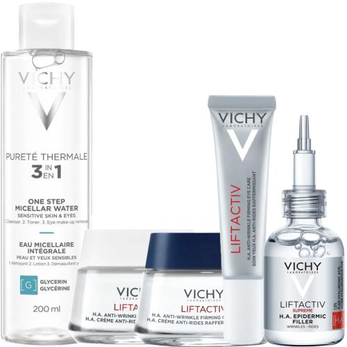 Виши Программа Liftactiv Supreme комплексный уход: мицеллярная вода 200 мл + крем для сухой кожи 50 мл + крем ночь 50 мл + крем для век 15 мл + сыворотка 3 (Vichy, Liftactiv), фото-3