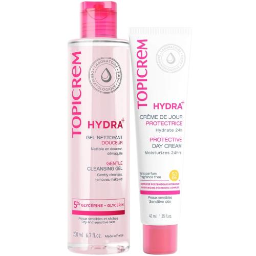 Топикрем Программа Hydra очищение и основной уход: гель 200 мл + крем SPF50 40 мл (Topicrem, Hydra+ Чувствительная кожа лица), фото-6