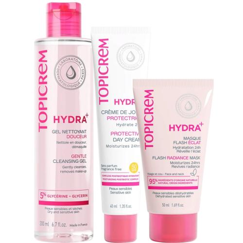 Топикрем Программа Hydra комплексный уход: гель 200 мл + крем SPF50 40 мл + маска 50 мл (Topicrem, Hydra+ Чувствительная кожа лица), фото-6