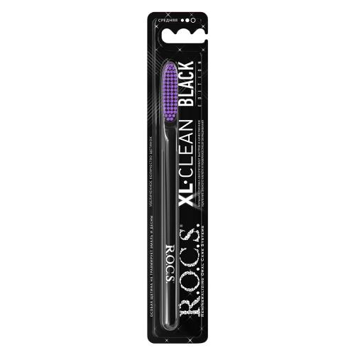 Рокс Зубная щетка XL-Clean Black Edition для взрослых, средняя жесткость (R.O.C.S, Зубные щетки Adults), фото-4