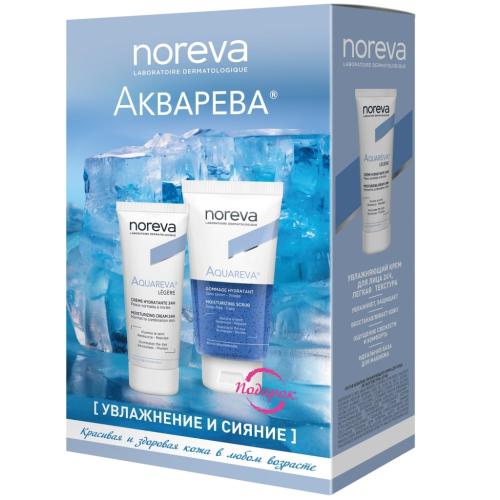 Норева Набор &quot;Увлажнение и сияние&quot;: крем 40 мл + скраб 75 мл (Noreva, Aquareva)