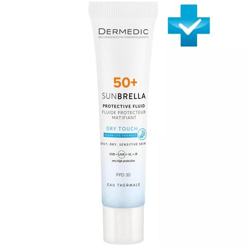 Дермедик Матирующий защитный флюид для лица SPF50+ PPD30, 40 мл (Dermedic, Sunbrella)