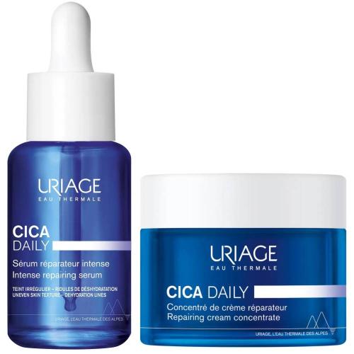 Урьяж Набор для лица (сыворотка 30 мл + крем-концентрат 50 мл) (Uriage, Cica Daily)