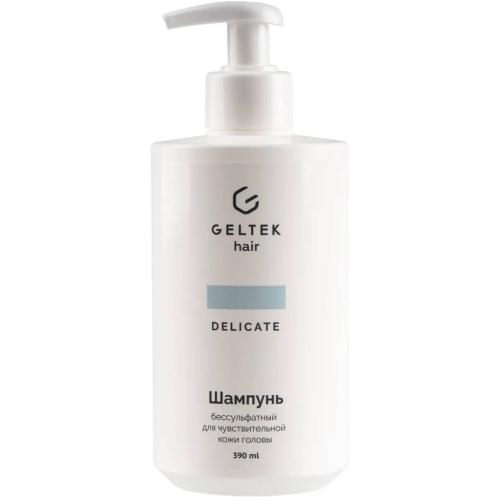 Бессульфатный шампунь для чувствительной кожи головы Delicate, 390 мл (Гельтек, Hair)