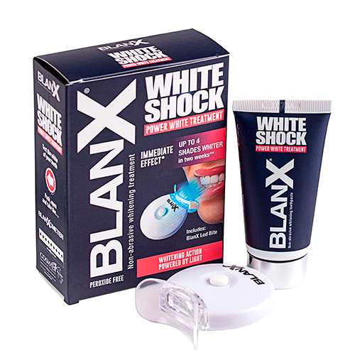 Бланкс Зубная паста Отбеливающий уход + световой активатор White Shock Treatment + Led Bite, 50 мл (Blanx, Специальный уход Blanx)