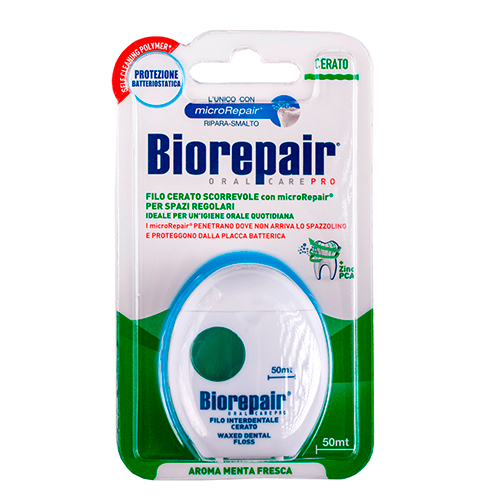 Биорепейр Зубная нить вощеная скользящая Filo Cerato Scorrevole, 50 м (Biorepair, Уход за зубами)