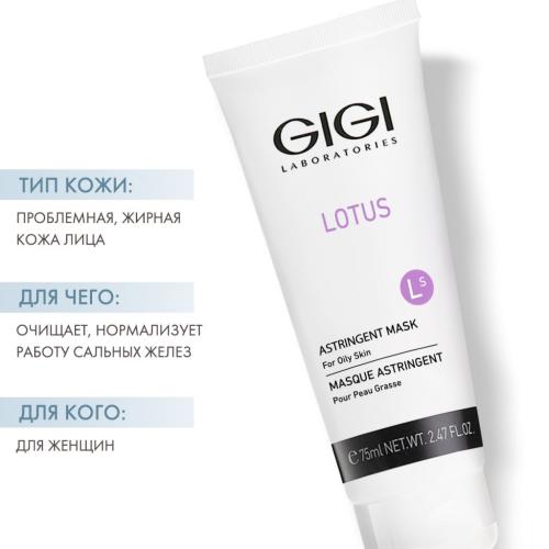 ДжиДжи Маска поростягивающая для жирной кожи Astringent Mask, 75 мл (GiGi, Lotus Beauty), фото-2