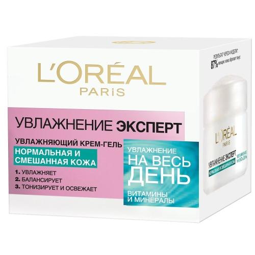 Лореаль Крем-гель для лица для нормальной и смешанной кожи 50 мл (L'Oreal Paris, Увлажнение эксперт)