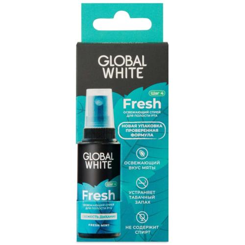Глобал Уайт Освежающий спрей для полости рта «Свежее дыхание», 15 мл (Global White, Поддержание эффекта отбеливания), фото-2