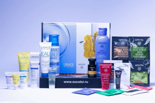 Соколор Бьюти Бокс Коробочка красоты &quot;Частичка любви от Uriage&amp;Apivita&quot; (SocolorBeautyBox, BeautyBox)