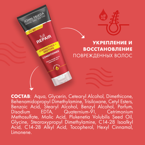 Укрепляющий и восстанавливающий кондиционер для волос, 250 мл (Full Repair), фото-8