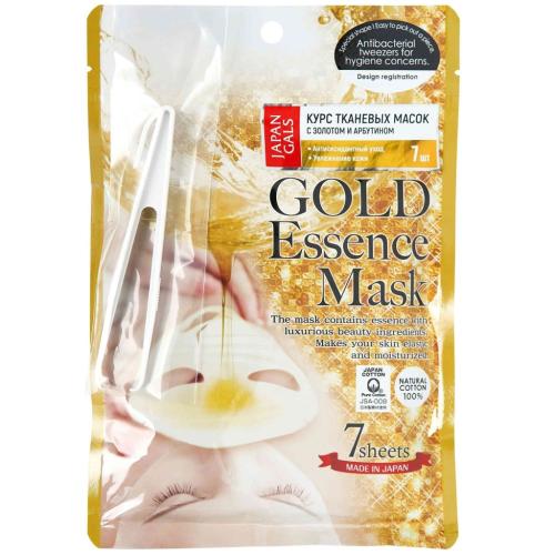 Джапан Галс Маска с золотым составом &quot;Essence Mask&quot;, 7 шт (Japan Gals, Pure5)